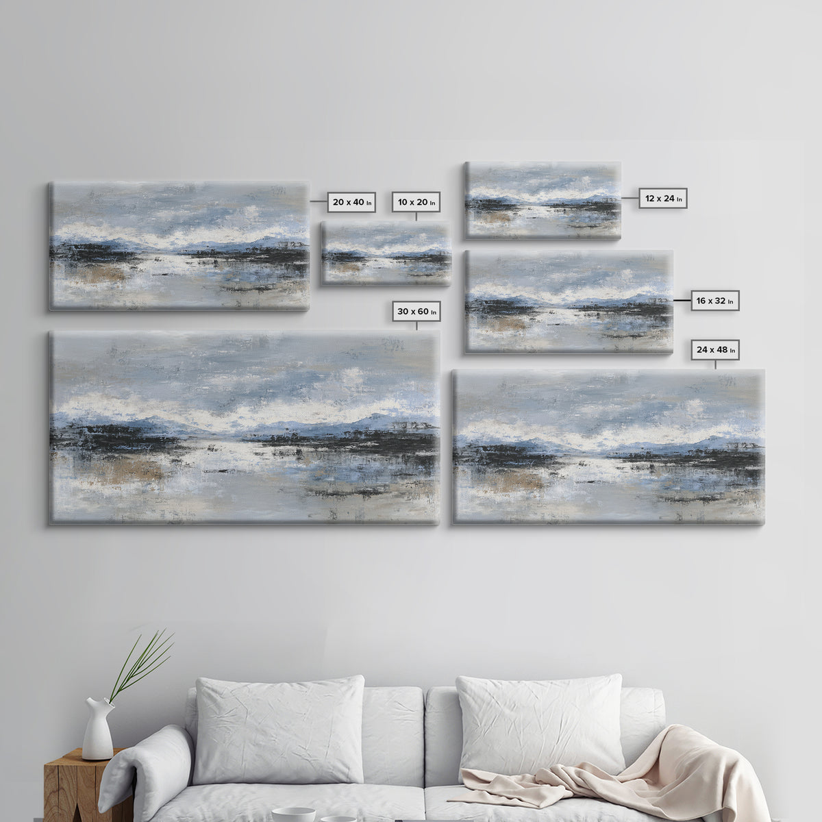 Soft Abstract Wave Forms Canvas Print, Hotel Art, Wall Decor, Hotel Decor, Abstract Art, Boutique, Living Room Decor, HOT-2x1-54