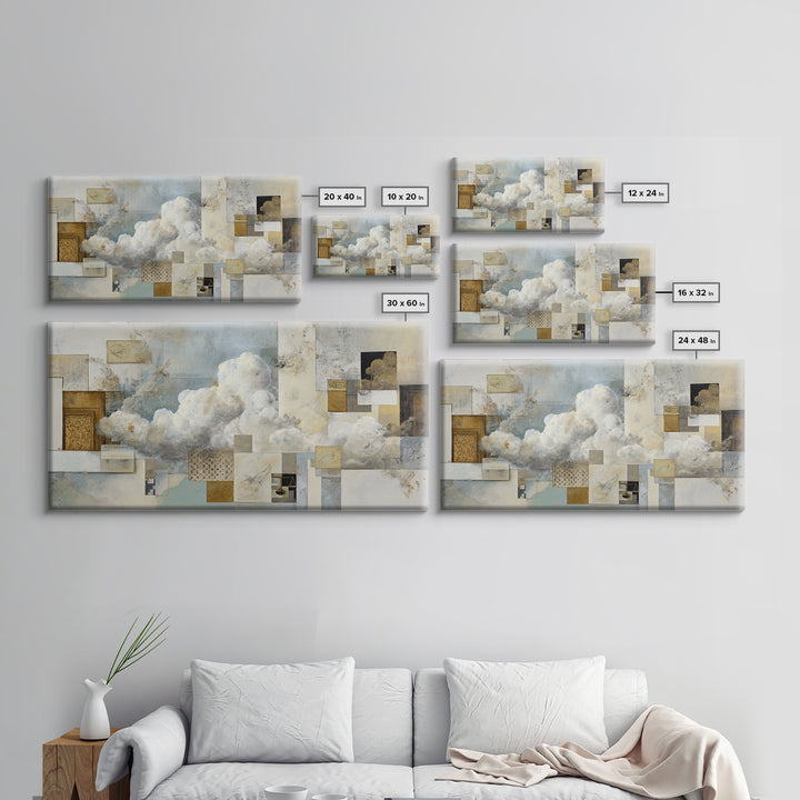 Large Cloudscape with Subtle Drama Canvas Print, Hotel Art, Large Wall Art, Hotel Decor, Fine Art, Boutique, Beach Decor, HOT-2x1-61