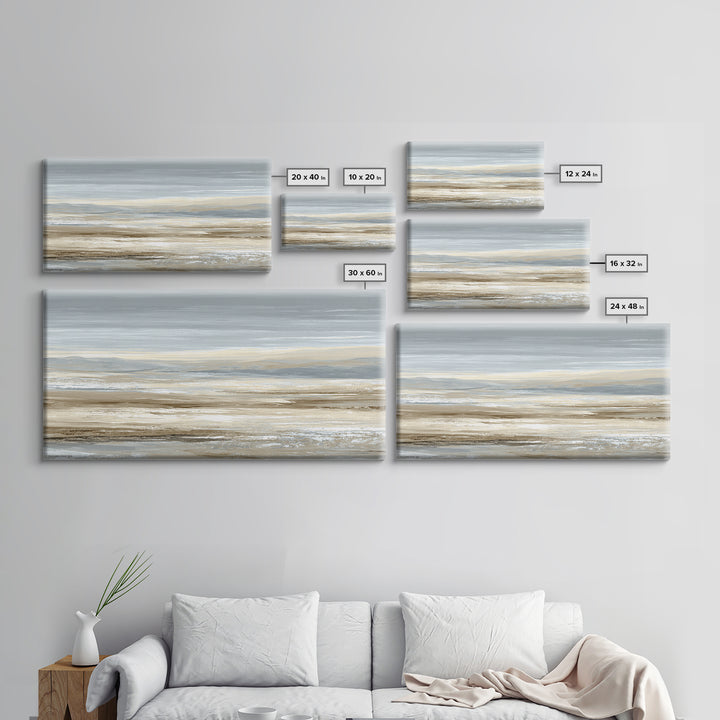 Panoramic Desert Horizon Canvas Print, Hotel Art, Hotel Decor, Oil Painting, Boutique, Wall Sculpture, Coastal Wall Art, HOT-2x1-64