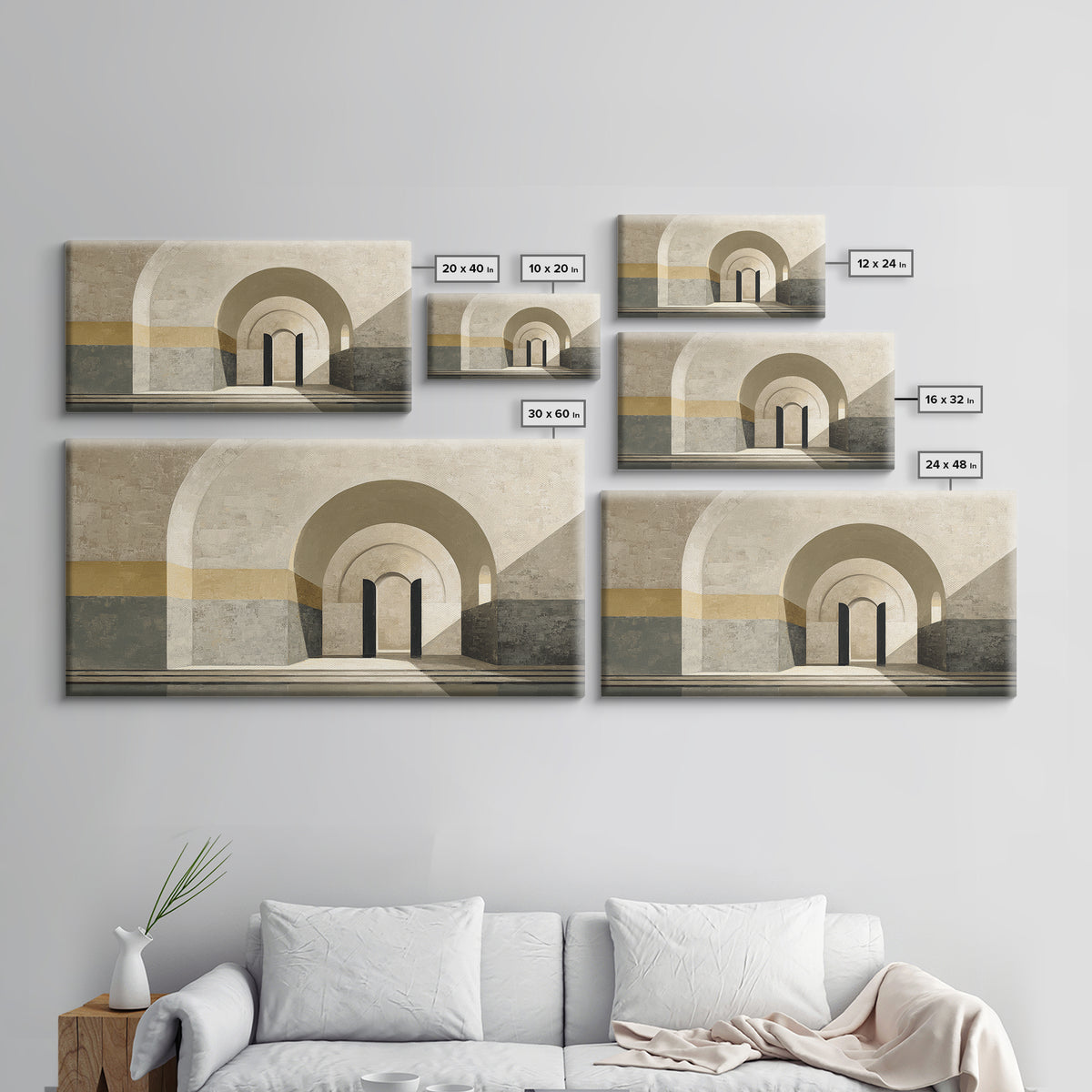 Minimal Architectural Arch Study Framed Canvas Print, Hotel Art, Mid Century Modern, Hotel Decor, Fine Art, Boutique, HOT-2x1-72