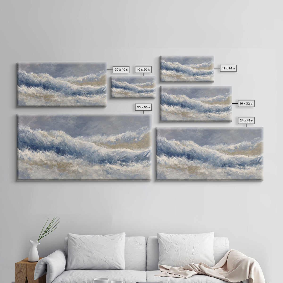Soft Abstract Wave Forms Canvas Print, Hotel Art, Wall Decor, Hotel Decor, Abstract Art, Boutique, Living Room Decor, HOT-2x1-78