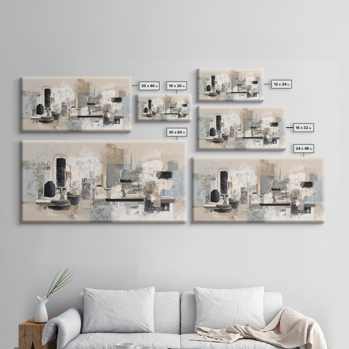 Simple Black Line Figure Framed Canvas Print, Hotel Art, Large Wall Art, Hotel Decor, Fine Art, Boutique, Beach Decor, HOT-2x1-91