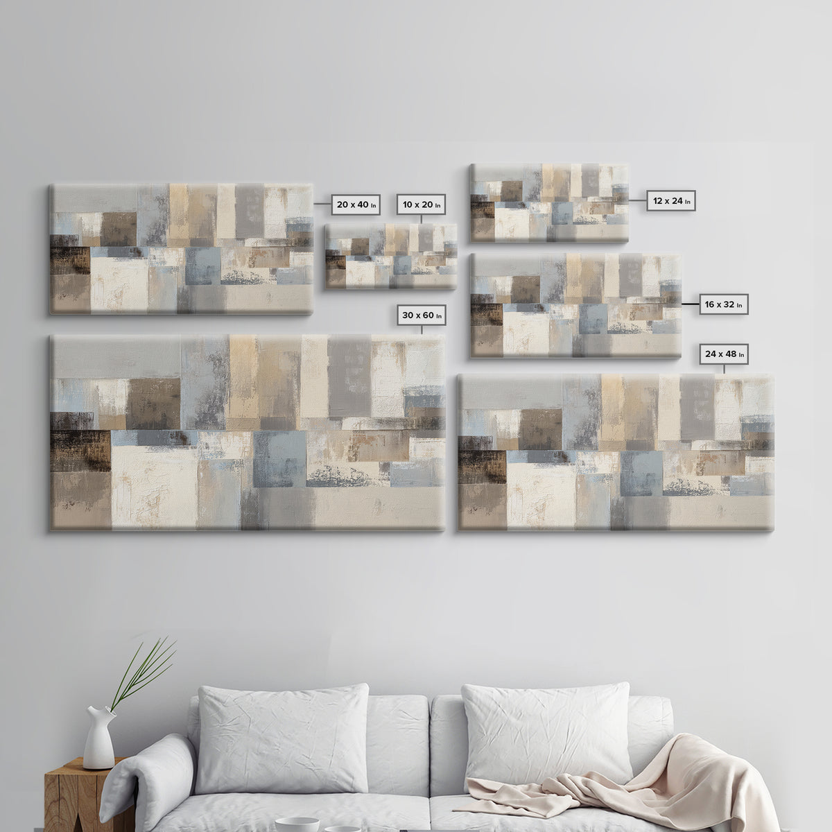 City Map Abstract Lines Without Readable Labels Framed Canvas Print, Hotel Art, Wood Wall Art, Hotel Decor, Abstract Art, HOT-2x1-92