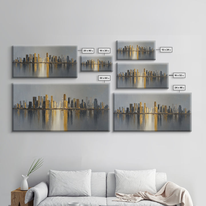 Quiet City Skyline Canvas Print, Hotel Art, Art Print, Hotel Decor, Fine Art, Boutique, Wall Sculpture, Coastal Wall Art, HOT-2x1-94
