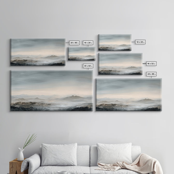 Luxury Monochrome Landscape Canvas Print, Hotel Art, Hazbin Hotel, Hotel Decor, Fine Art, Boutique, Coastal Wall Art, HOT-2x1-98