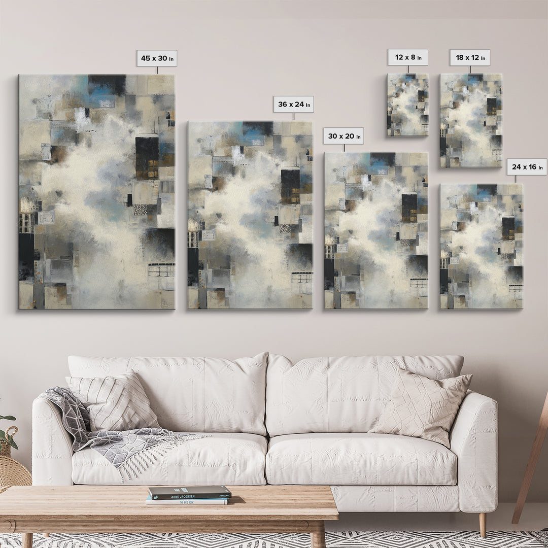 Large Cloudscape with Subtle Drama Framed Canvas Print, Hotel Art, Art Print, Hotel Decor, Fine Art, Boutique, Wall Sculpture, HOT-2x3-1
