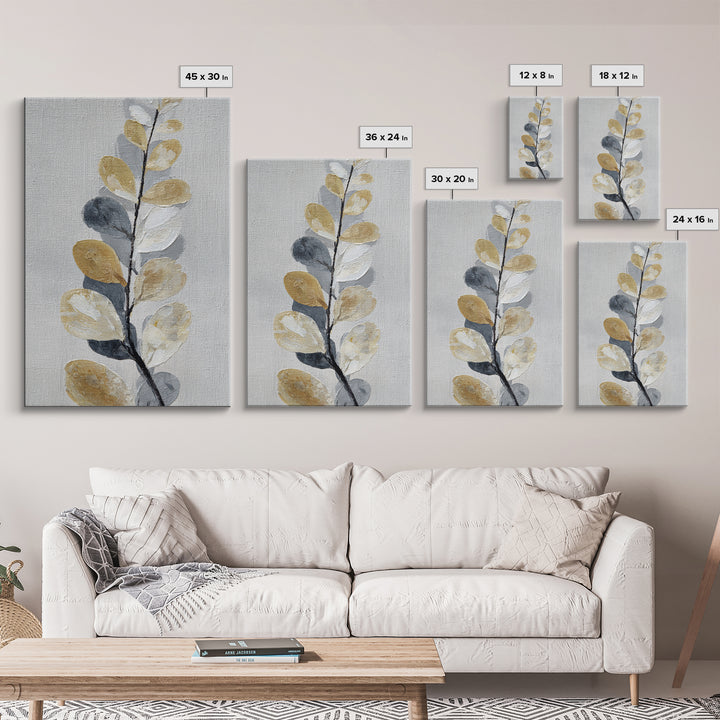 Elegant Botanical Branch on Ivory Ground Framed Canvas Print, Hotel Art, Large Wall Art, Hotel Decor, Fine Art, Boutique, HOT-2x3-13