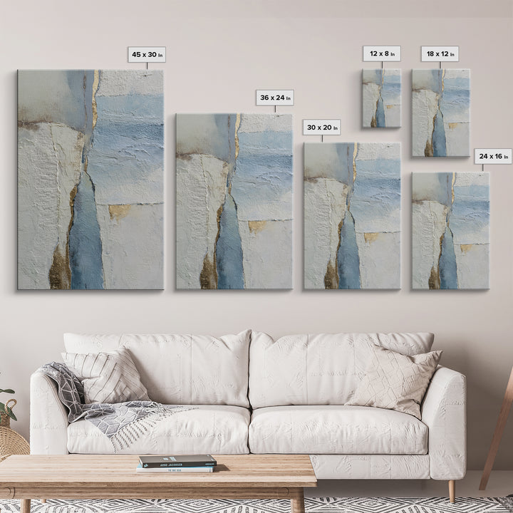 Soft Abstract Wave Forms Framed Canvas Print, Hotel Art, Home Decor, Hotel Decor, Abstract Art, Boutique, Framed Art, HOT-2x3-18