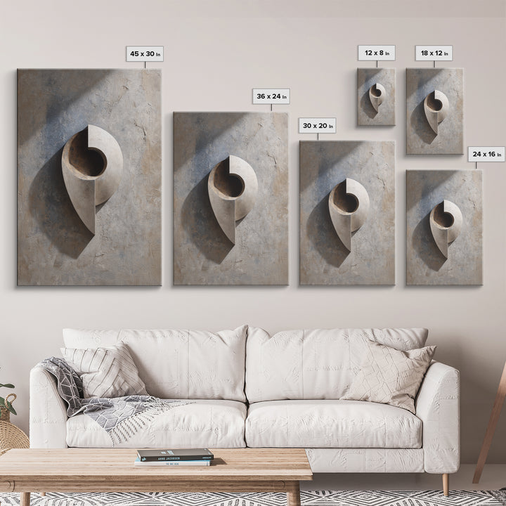 Minimal Sculpture Shapes Framed Canvas Print, Hotel Art, Wood Wall Art, Hotel Decor, Abstract Art, Boutique, Gallery Wall Set, HOT-2x3-20