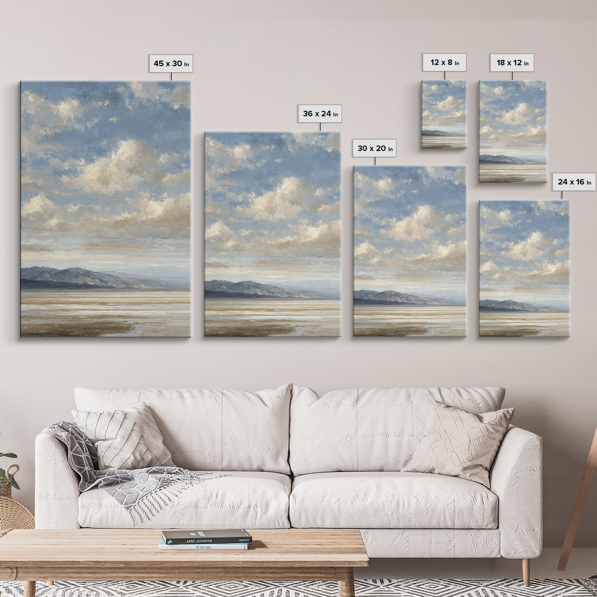 Panoramic Desert Horizon Framed Canvas Print, Hotel Art, Contemporary Art, Hotel Decor, Fine Art, Boutique, Art Deco, HOT-2x3-4