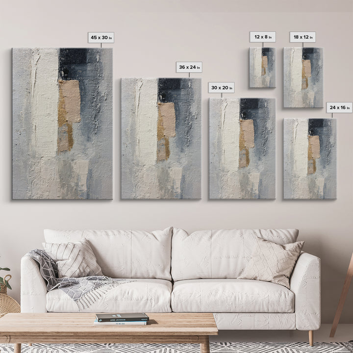 Minimal Sculpture Shapes Framed Canvas Print, Hotel Art, Luxury Decor, Hotel Decor, Abstract Art, Boutique, Art Prints, HOT-2x3-44
