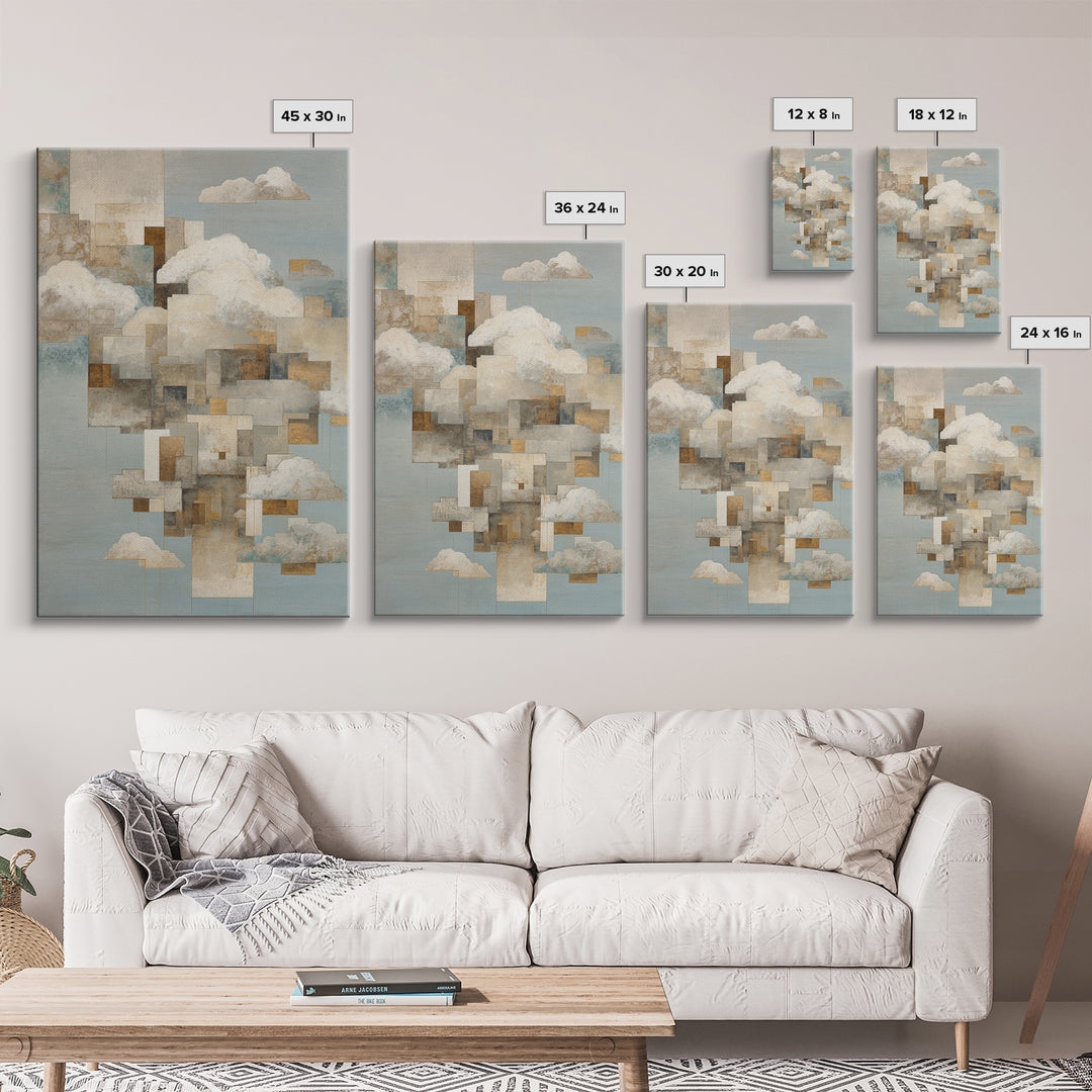 Large Cloudscape with Subtle Drama Canvas Print, Hotel Art, Framed Art, Hotel Decor, Fine Art, Boutique, Beach Prints, HOT-2x3-49
