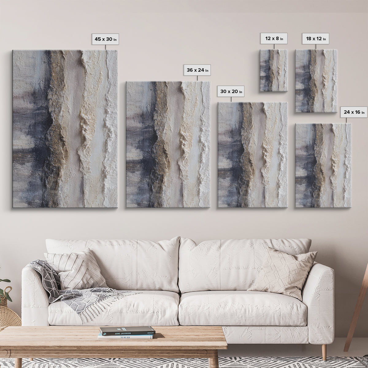 Sophisticated Neutral Abstract Canvas Print, Hotel Art, Coastal Wall Art, Hotel Decor, Fine Art, Boutique, Fine Art Print, HOT-2x3-57