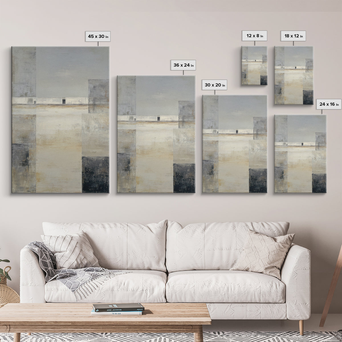 Quiet City Skyline Canvas Print, Hotel Art, Hotel Decor, Abstract Art, Boutique, Beach Decor, Minimalist Wall Art, HOT-2x3-58