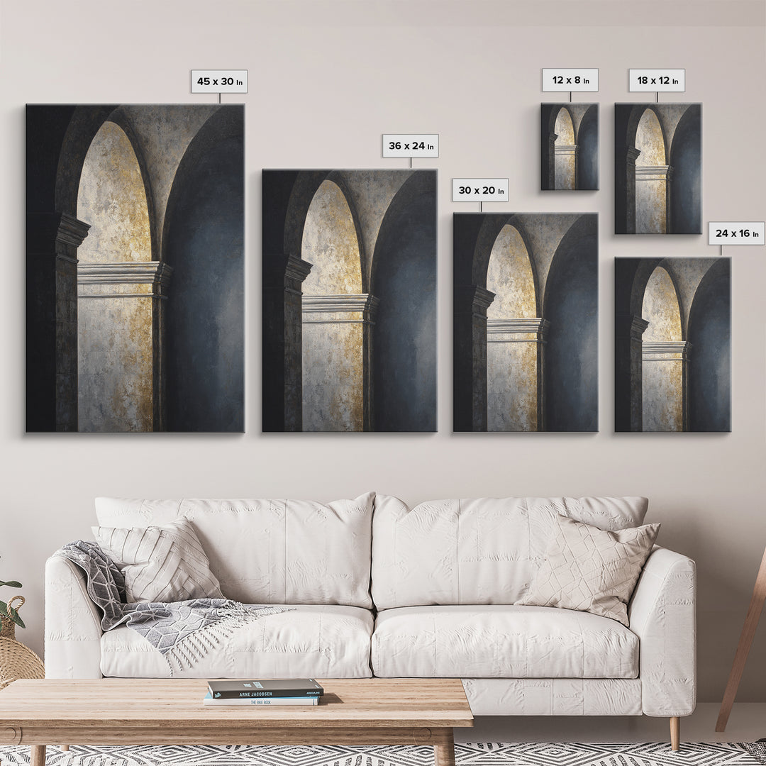 Minimal Architectural Arch Study Framed Canvas Print, Hotel Art, Mid Century Modern, Hotel Decor, Fine Art, Boutique, HOT-2x3-60