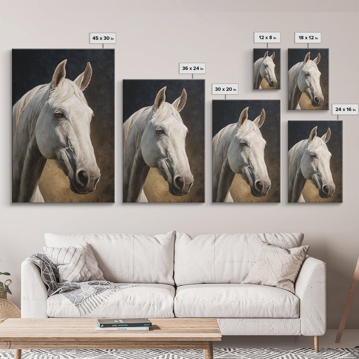 Neutral Horse Portrait Canvas Print, Hotel Art, Art Prints, Hotel Decor, Fine Art, Boutique, Modern Wall Art, Wall Sculpture, HOT-2x3-72