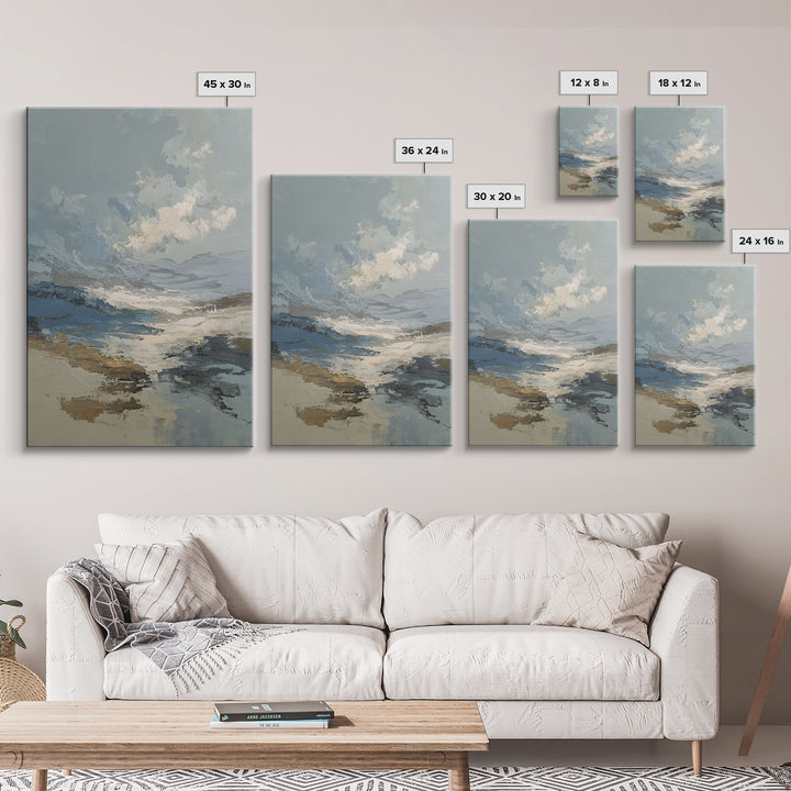 Soft Abstract Wave Forms Framed Canvas Print, Hotel Art, Abstract Art, Hotel Decor, Fine Art, Boutique, Gallery Wall Art, HOT-2x3-90