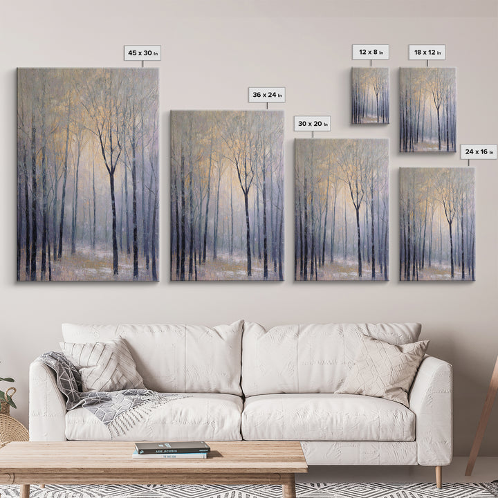 Misty Forest with Refined Calm Atmosphere Framed Canvas Print, Hotel Art, Framed Art, Hotel Decor, Fine Art, Boutique, HOT-2x3-94