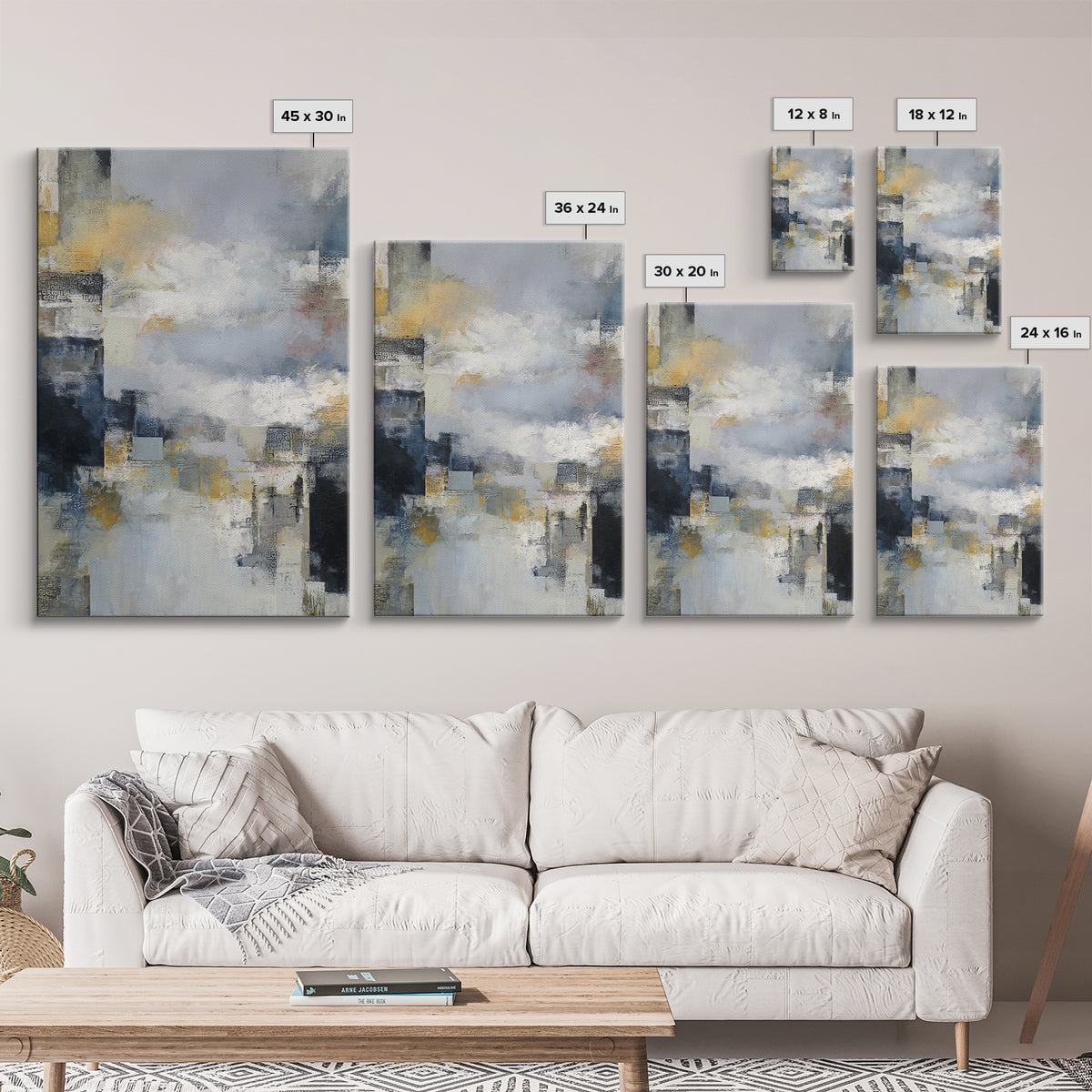 Large Cloudscape with Subtle Drama Framed Canvas Print, Hotel Art, Modern Wall Art, Hotel Decor, Boutique, Neutral Decor, HOT-2x3-97