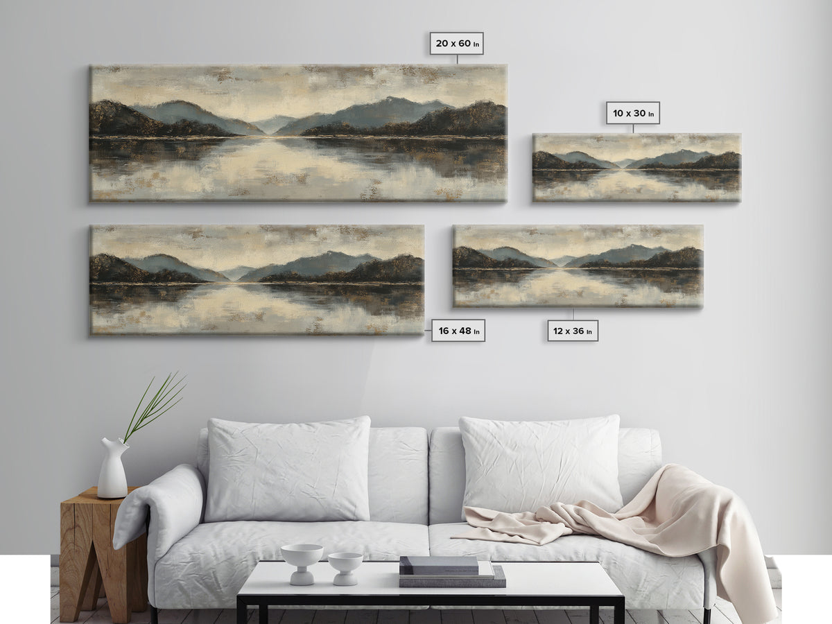 Serene Mountain Lake for Boutique Hotel Mood Canvas Print, Hotel Art, Travel Poster, Hotel Decor, Fine Art, Boutique, HOT-3x1-24