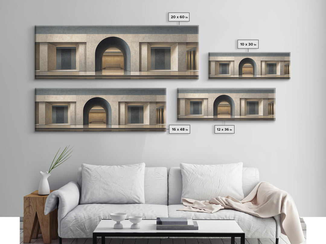 Minimal Architectural Arch Study Framed Canvas Print, Hotel Art, Modern Decor, Hotel Decor, Fine Art, Boutique, Poster, HOT-3x1-44