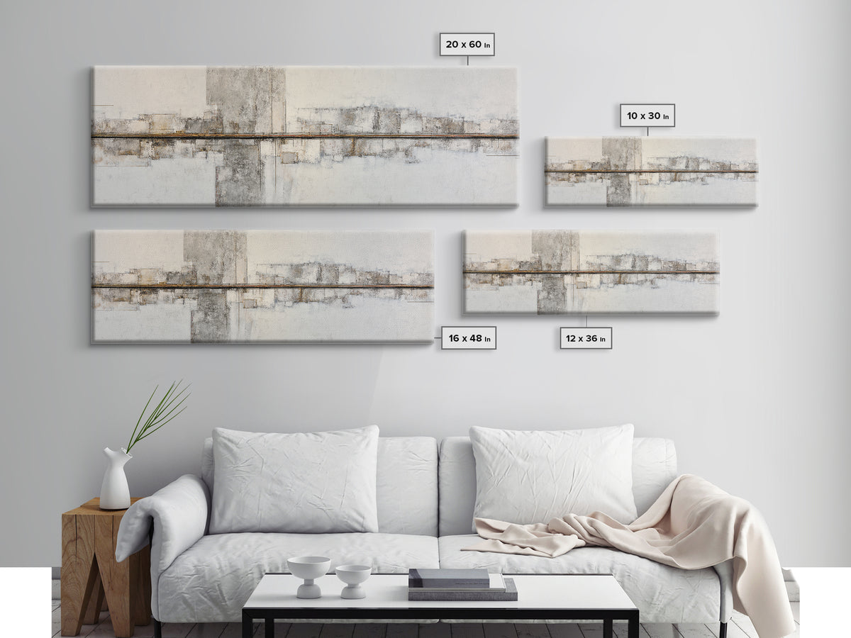 City Map Abstract Lines Without Readable Labels Framed Canvas Print, Hotel Art, Luxury Decor, Hotel Decor, Abstract Art, HOT-3x1-64