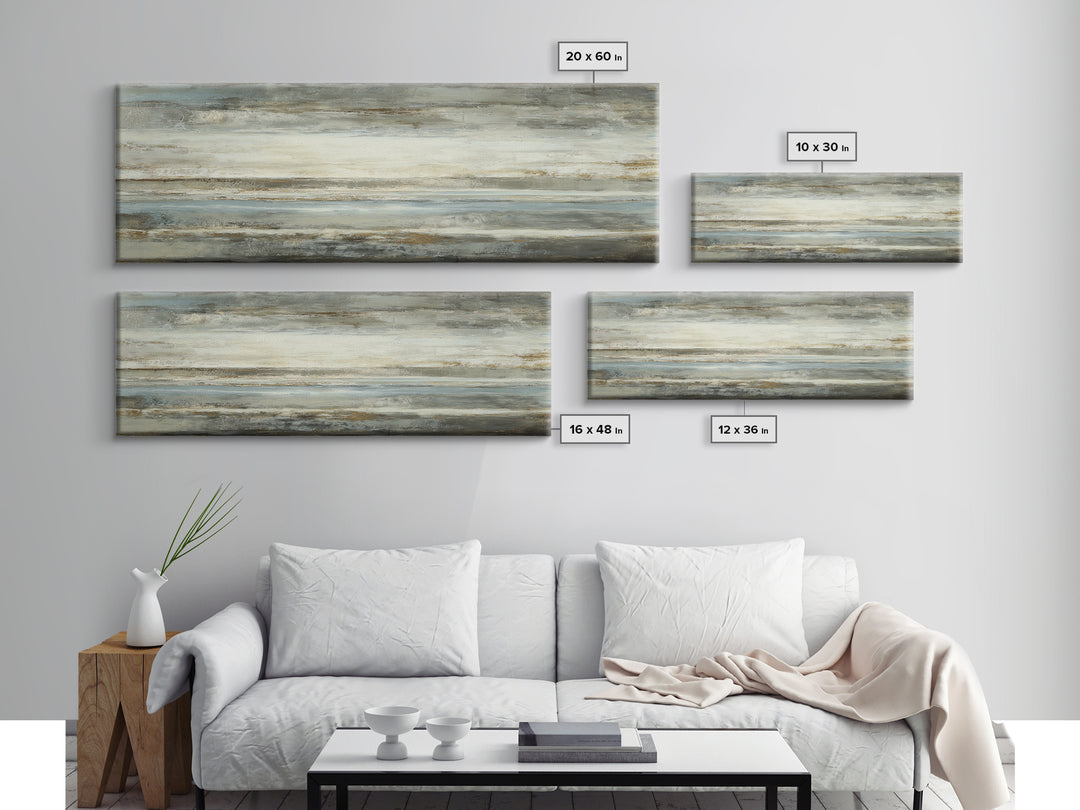 Sophisticated Neutral Abstract Canvas Print, Hotel Art, Beach House Decor, Hotel Decor, Abstract Art, Boutique, HOT-3x1-65