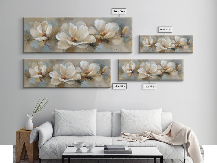 Classic Oil Painted Floral Still Life Framed Canvas Print, Hotel Art, Neutral Decor, Hotel Decor, Oil Painting, Boutique, HOT-3x1-73