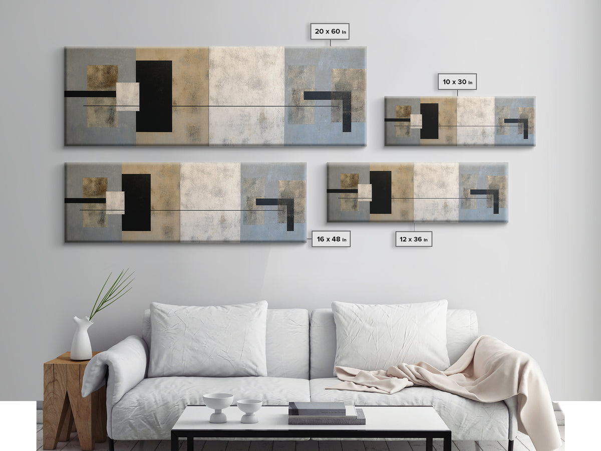 Modern Geometric Composition Canvas Print, Hotel Art, Art Prints, Hotel Decor, Boutique, Modern Wall Art, Wall Sculpture, HOT-3x1-95