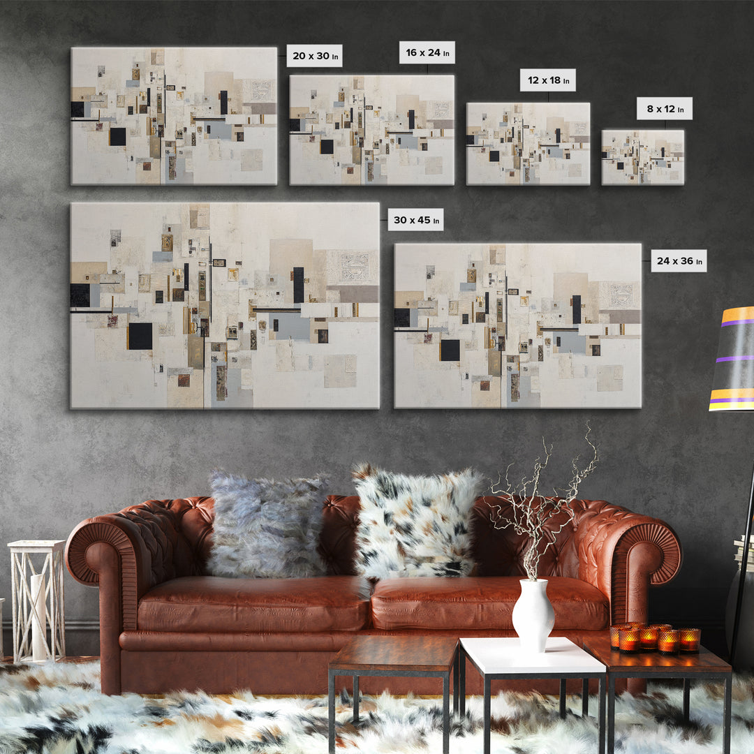 Modern Geometric Composition Canvas Print, Hotel Art, Modern Decor, Hotel Decor, Abstract Art, Boutique, Poster, Wall Decor, HOT-3x2-11