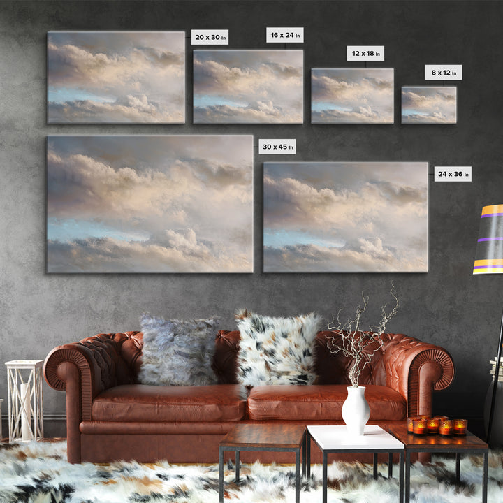 Large Cloudscape with Subtle Drama Canvas Print, Hotel Art, Gallery Wall Art, Hotel Decor, Fine Art, Boutique, Luxury Decor, HOT-3x2-21