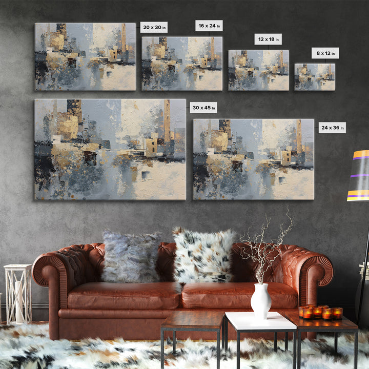 City Map Abstract Lines Without Readable Labels Framed Canvas Print, Hotel Art, Wall Sculpture, Hotel Decor, Abstract Art, HOT-3x2-28