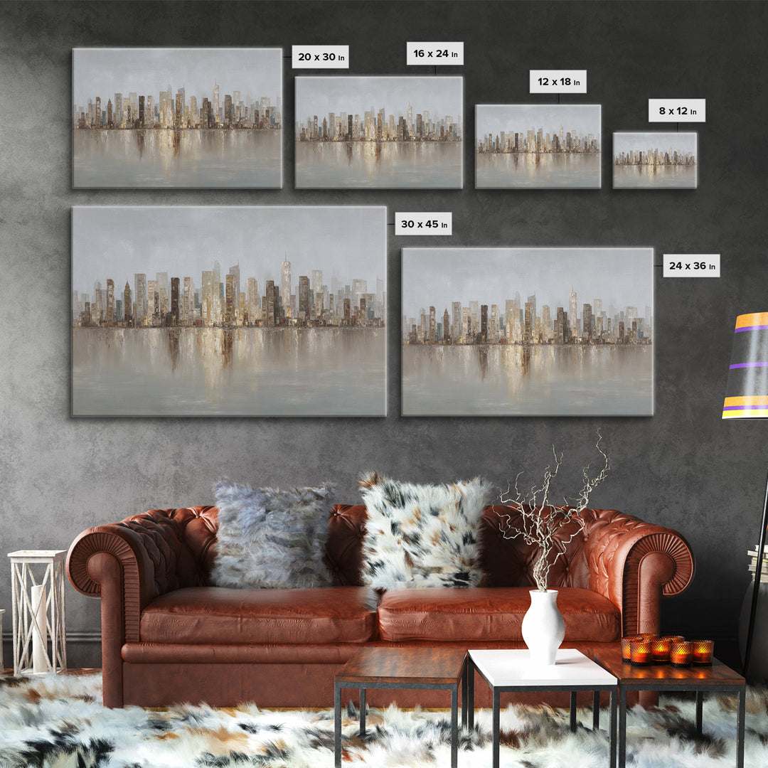 Quiet City Skyline Canvas Print, Hotel Art, Coastal Decor, Hotel Decor, Fine Art, Boutique, Statement Artwork, Boho Decor, HOT-3x2-30