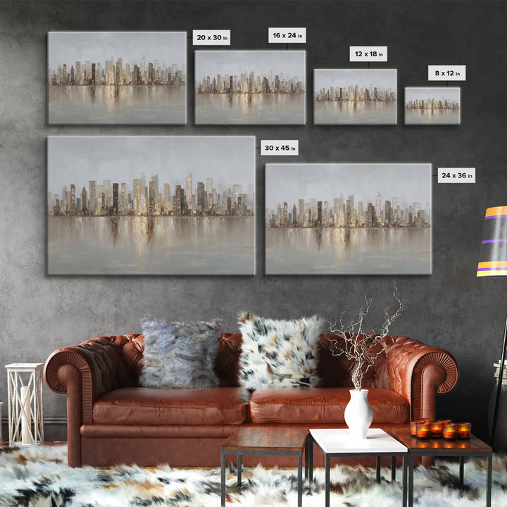 Quiet City Skyline Canvas Print, Hotel Art, Coastal Decor, Hotel Decor, Fine Art, Boutique, Statement Artwork, Boho Decor, HOT-3x2-30