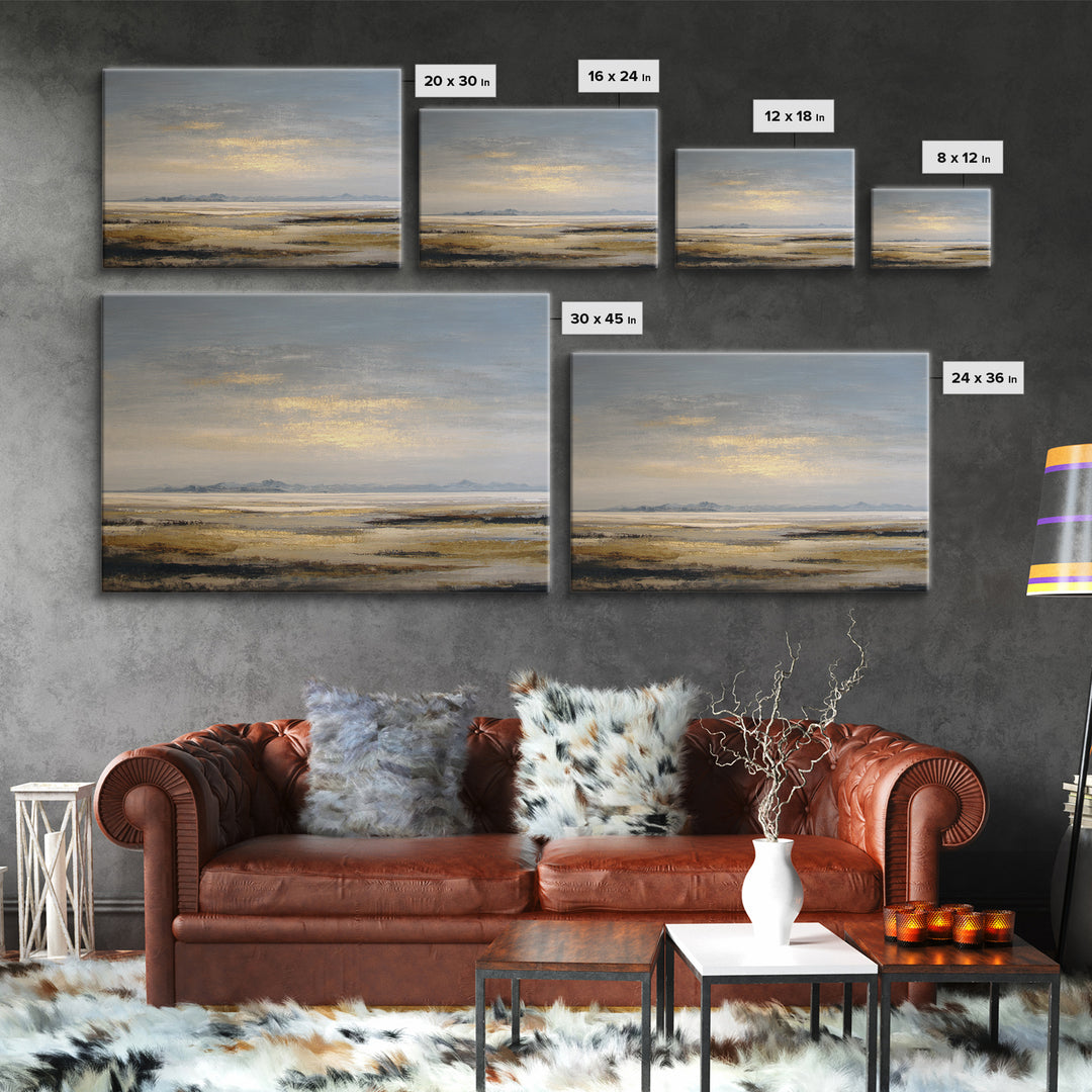 Panoramic Desert Horizon Canvas Print, Hotel Art, Contemporary Art, Hotel Decor, Fine Art, Boutique, Art Deco, Abstract Art, HOT-3x2-72
