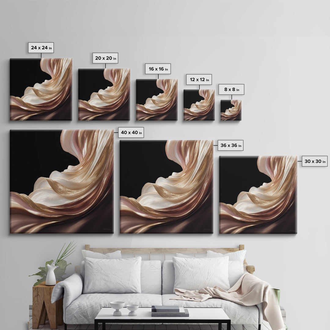 Abstract Hair Strands Forming Elegant Waves Canvas Print, Hair Salon Art, Printable Art, Living Room Decor, Fine Art, Style, HSA-1x1-3