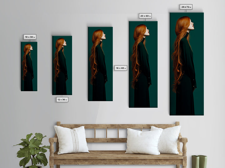Copper Hair Silhouette Canvas Print, Hair Salon Art, Black Woman Wall Art, Living Room Decor, Fine Art, Style, Fine Art Print, HSA-1x3-22