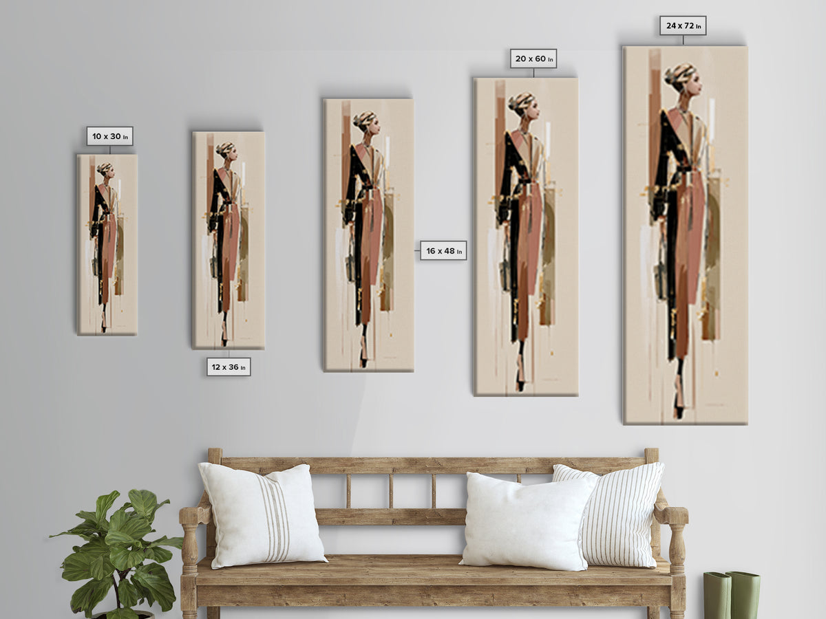 Braided Hairstyle Study Framed Canvas Print, Hair Salon Art, Black Art, Living Room Decor, Fine Art, Style, Black Girl Art, HSA-1x3-47