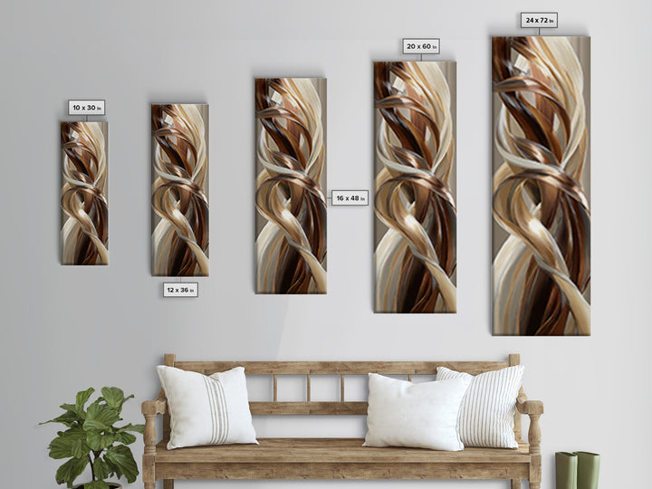 Hair Strands Turning into Abstract Ribbons Canvas Print, Hair Salon Art, Modern Decor, Living Room Decor, Fine Art, Style, HSA-1x3-57