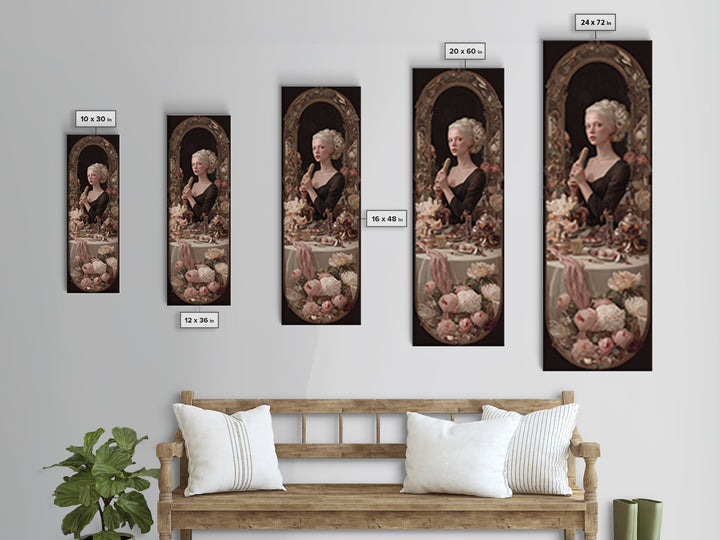 Baroque Mirror and Comb Still Life Canvas Print, Hair Salon Art, Luxury Decor, Living Room Decor, Fine Art, Style, HSA-1x3-77