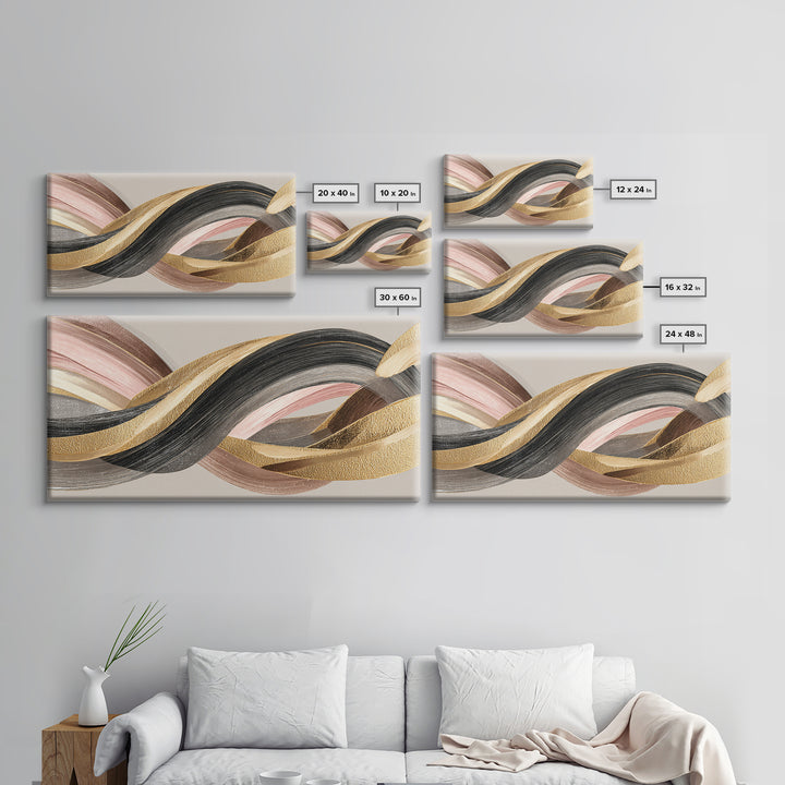 Hair Strands Turning into Abstract Ribbons Canvas Print, Hair Salon Art, Living Room Decor, Abstract Art, Style, HSA-2x1-17