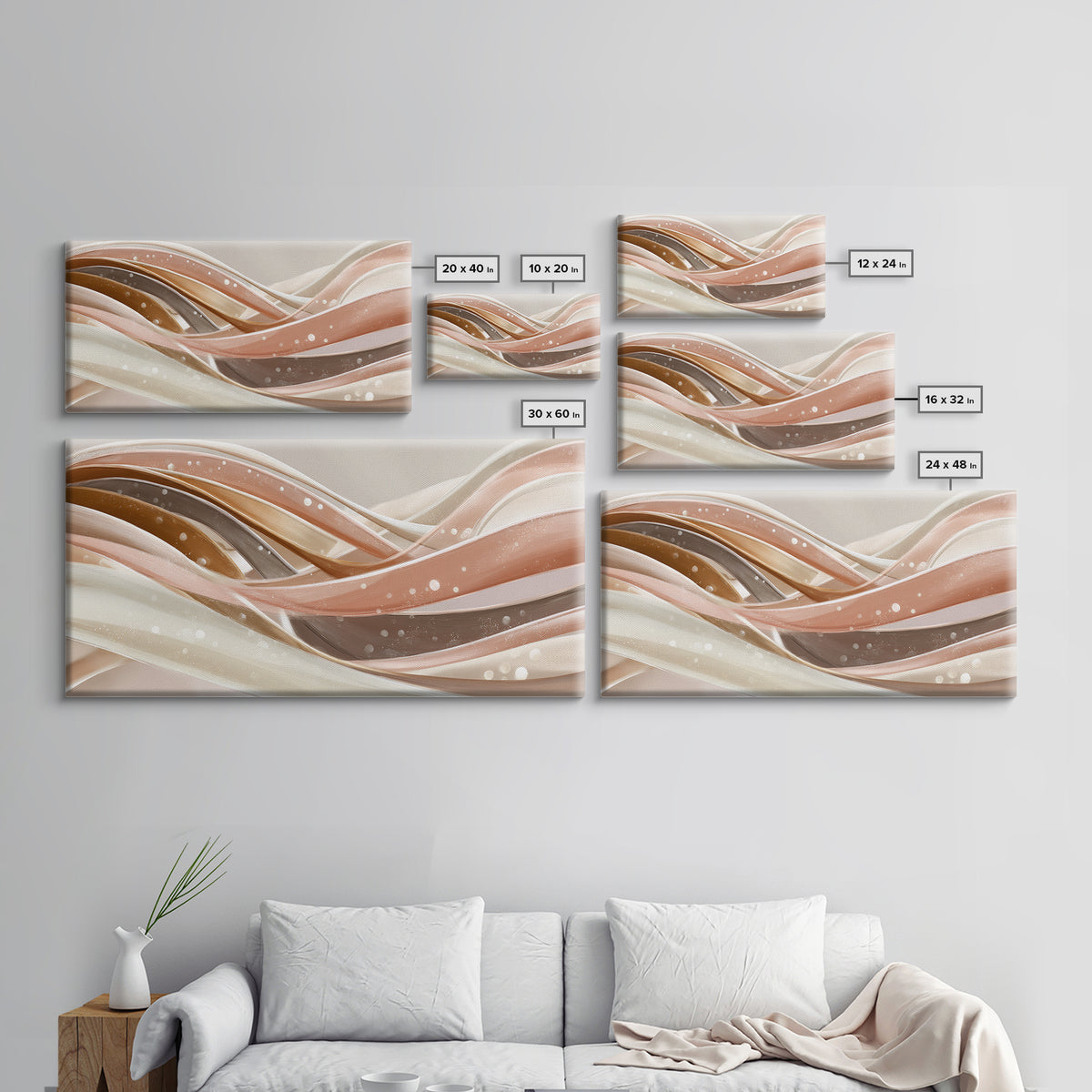Hair Strands Turning into Abstract Ribbons Canvas Print, Hair Salon Art, Living Room Decor, Abstract Art, Style, HSA-2x1-41