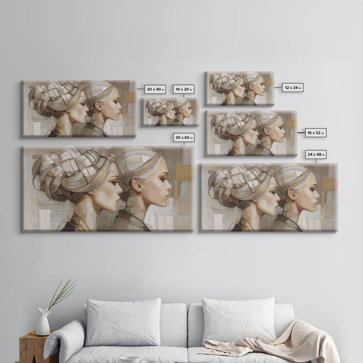 Braided Hairstyle Study Framed Canvas Print, Hair Salon Art, African American Art, Living Room Decor, Fine Art, Style, HSA-2x1-55
