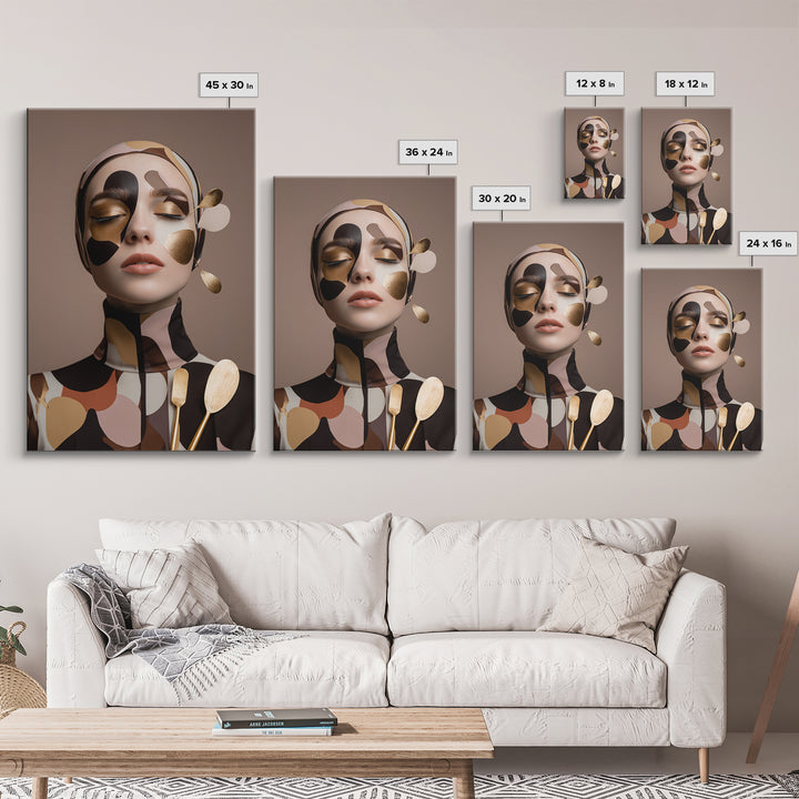 Mod 1960s Beauty Portrait Canvas Print, Hair Salon Art, Modern Decor, Living Room Decor, Fine Art, Style, Wall Decor, HSA-2x3-27