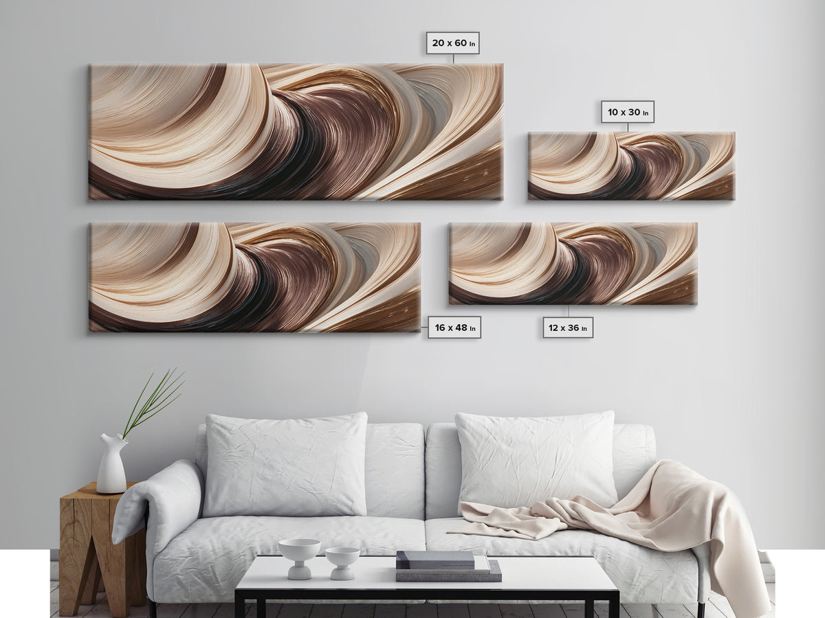 Abstract Hair Strands Forming Elegant Waves Canvas Print, Hair Salon Art, Fine Art Print, Living Room Decor, Abstract Art, HSA-3x1-19