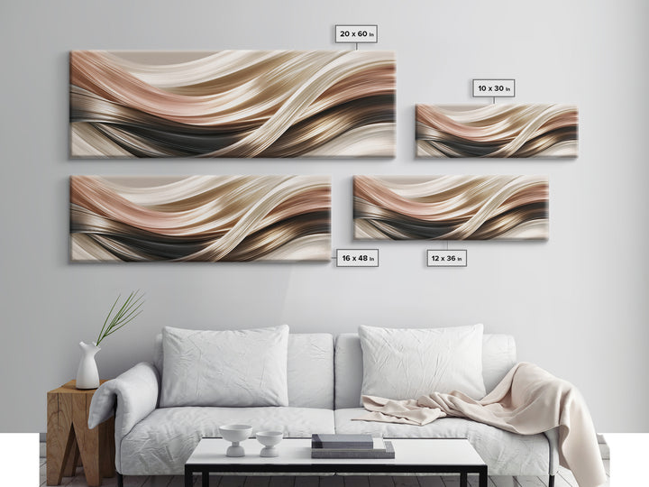 Hair Strands Turning into Abstract Ribbons Framed Canvas Print, Hair Salon Art, Black Woman Art, Living Room Decor, HSA-3x1-37