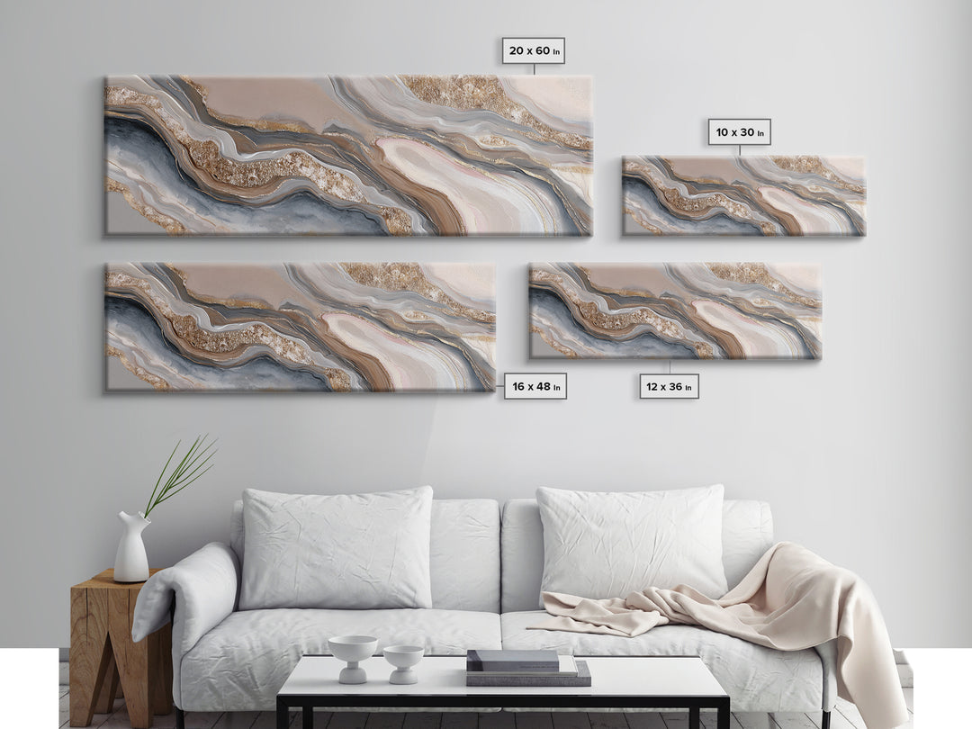 Abstract Hair Strands Forming Elegant Waves Canvas Print, Hair Salon Art, Art, Living Room Decor, Abstract Art, Style, HSA-3x1-43