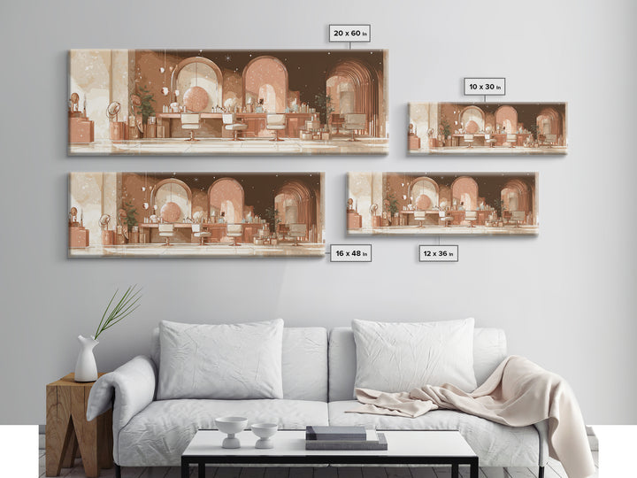 Rose Gold Salon Tool Still Life Canvas Print, Hair Salon Art, Afrocentric Art, Living Room Decor, Style, Statement Artwork, HSA-3x1-54