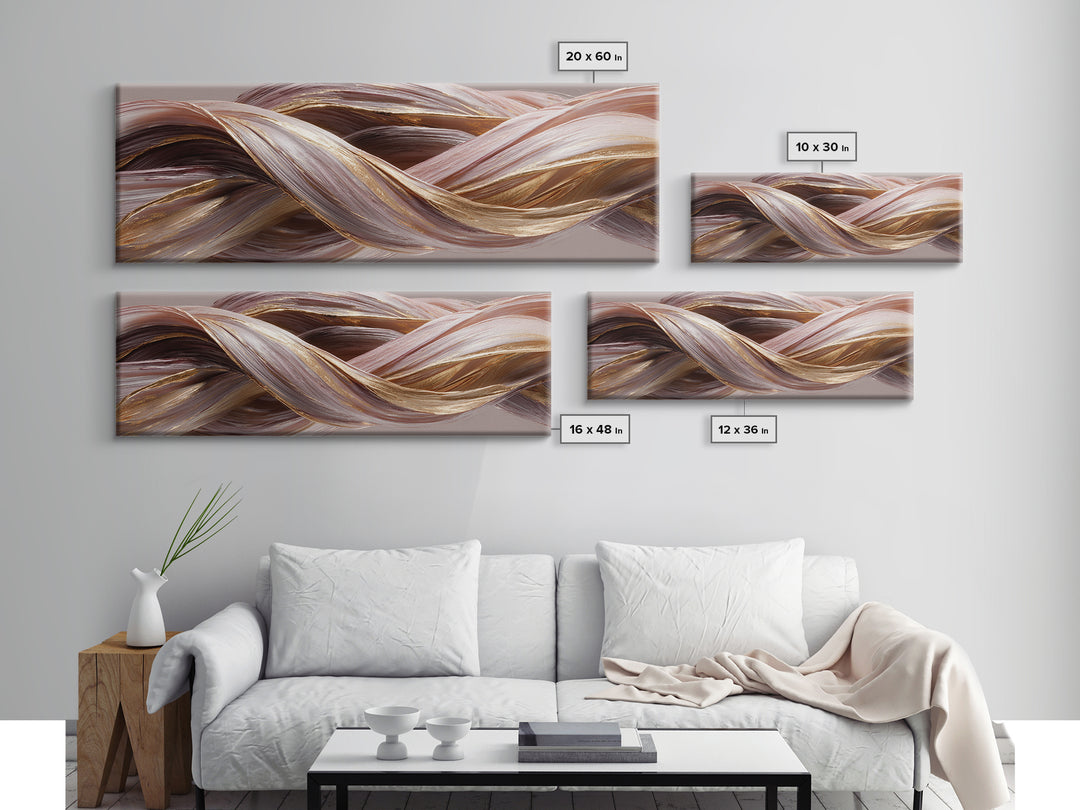 Hair Strands Turning into Abstract Ribbons Canvas Print, Hair Salon Art, Black Woman Wall Art, Living Room Decor, Abstract Art, HSA-3x1-61