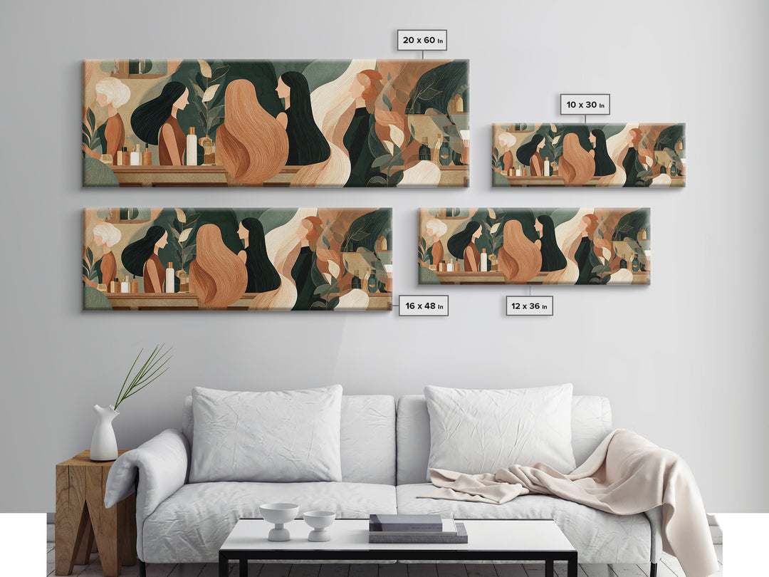 Copper Hair Silhouette Canvas Print, Hair Salon Art, Black Woman Wall Art, Living Room Decor, Fine Art, Style, Fine Art Print, HSA-3x1-98